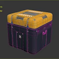 Yellow And Dark Blue Industrial Equipment Case With Handle And Warning Stripes