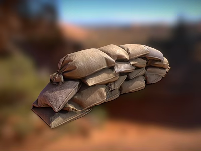 High Quality Industrial Equipment Sandbags Stacked For Efficient Storage And Handling 3d model