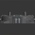 Futuristic Industrial Mechanical Device With Circular Base Metal Bolts Pipes And Vent Grilles