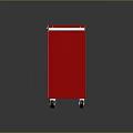 Red Tool Cabinet With Multiple Drawers And Wheels On Top Surface 3d model