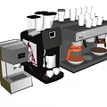 Modern Household Coffee Electrical Appliances with Espresso Machine Multiple Cups and Brewing Function 3d model