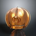 Golden Dome Shaped Decorative Household Item With Intricate Embossed Pattern 3d model