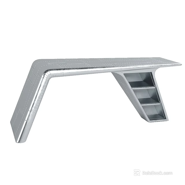 Metal Support Structure With Flat Top And Layered Shelf Design 3d model 
