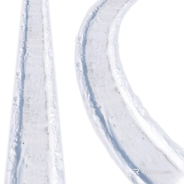Urban Road Facilities Featuring Curved Pavement Structure And Design Elements 3d model 