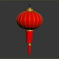Traditional Red Decorative Lantern Furniture With Gold Accents And Hanging Tassel Design