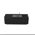Sleek Modern Kitchen Interior With Black Cabinets Island Sink And Countertop