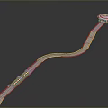 Curved Red And White Track Structure Featuring Spiral Design And Circular Top Section 3d model