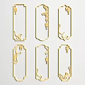 Golden Carved Decorative Frames With Various Intricate Designs For Decoration 3d model