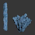 Vibrant Blue Crystalline Branch Formations With Forked Shapes And Dark Reflective Surfaces