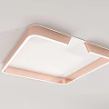 Modern Minimalist Ceiling Lights With Pink Frame And White Shade In Rectangular Circular Square Shapes 3d model