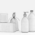 Essential Bathroom Accessories With Candle Cloth Bag Hand Soap Bottle And Storage Box