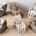 Modern Massage Chairs With Beige Gray Upholstery And Ergonomic Design In Living Room