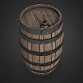 Vintage Wooden Wine Rack With Barrel Design And Metal Hoops For Home Decor