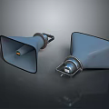 Two Vintage Computer Speakers With Metal Horn Design And Retro Style