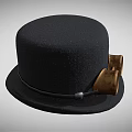 Vintage Black Wool Top Hat With Brass Frame Goggles And Steampunk Style