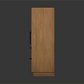 Upright Refrigerator Freezer With Wooden Exterior Glass Door Internal Shelves And Lower Grille Design