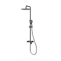 Modern Matte Black Shower System With Rainfall Head And Handheld Sprayer 3d model