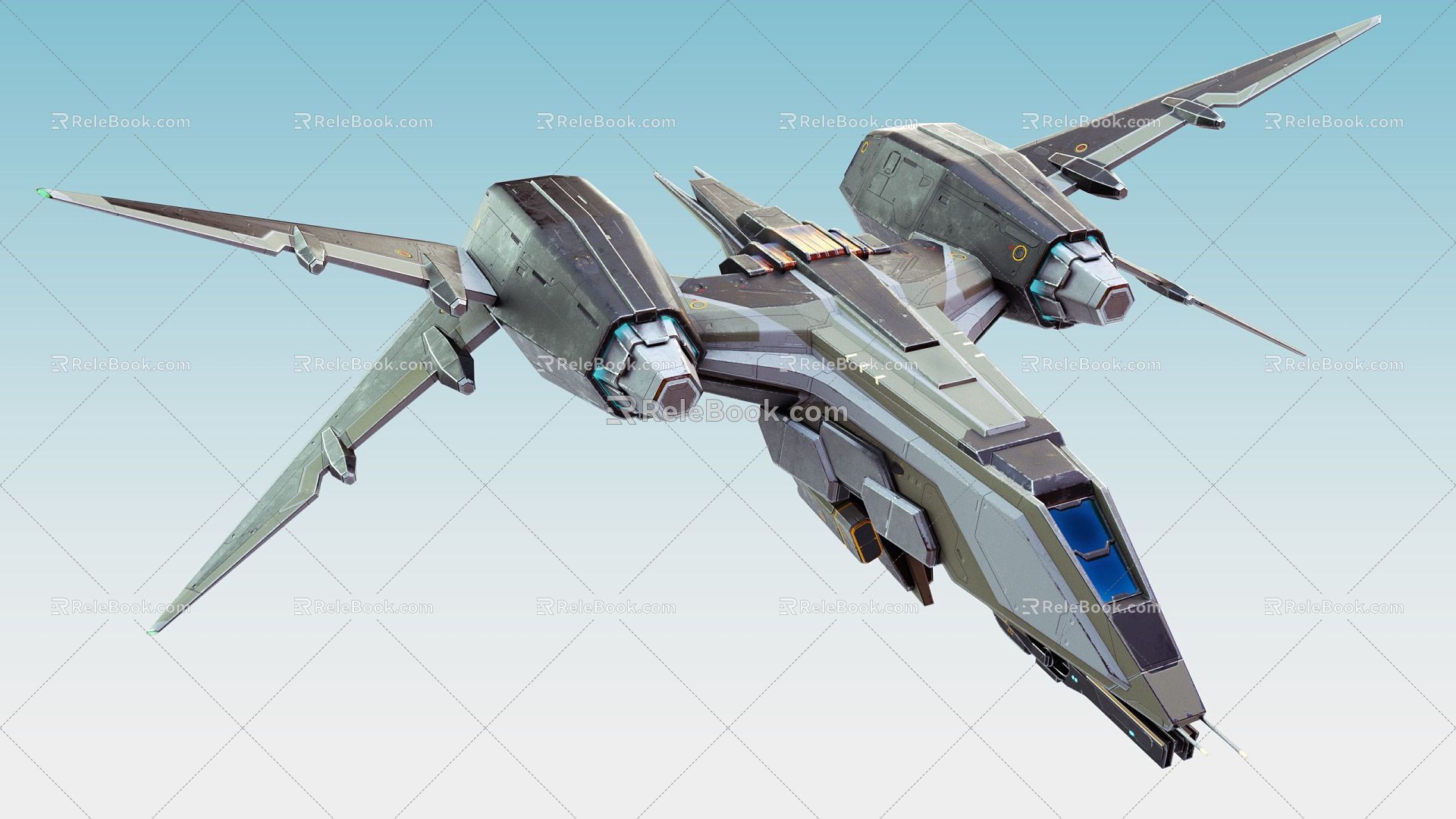 Sci-fi fighter aircraft aviation vehicle fighter sci-fi technology bomber fighter space future 3d model