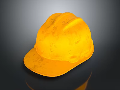 Durable Yellow Safety Helmet For Workplace Safety With Hard Shell And Adjustable Strap 3d model