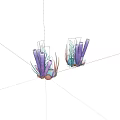 Purple Coral And Seaweed With Seashell Decorations For Ocean Themed Decor