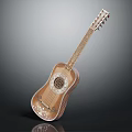 Artistic Musical Instrument Guitar With Hand Painted Artwork And Decorative Craft Details