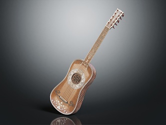 Modern Guitar Baroque Guitar 3d model