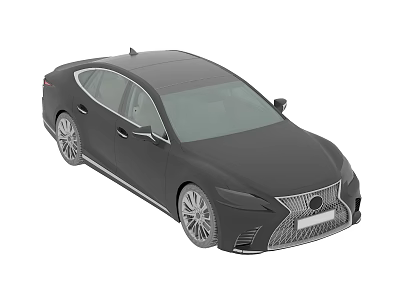 Black Lexus Sedan With Sleek Exterior Design Distinctive Grille And Alloy Wheels 3d model