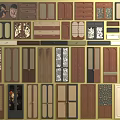 Various Wardrobe Doors With Different Designs Styles And Materials For Home Decor 3d model