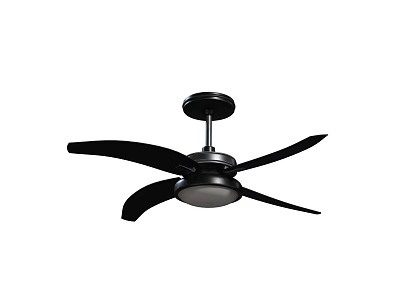 Modern Black Ceiling Fan With Four Blades Ideal For Home Living Room Daily Use 3d model