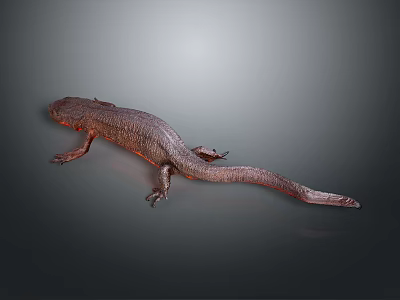 Brown Reptile With Long Tail And Textured Skin On Gray Background 3d model Brown Reptile With Long Tail And Textured Skin On Gray Background 3d model