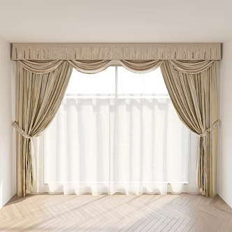 European-style curtains 3d model
