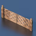 Classic Wooden Garden Ornament Fence With Woven Design And Decorative Balls