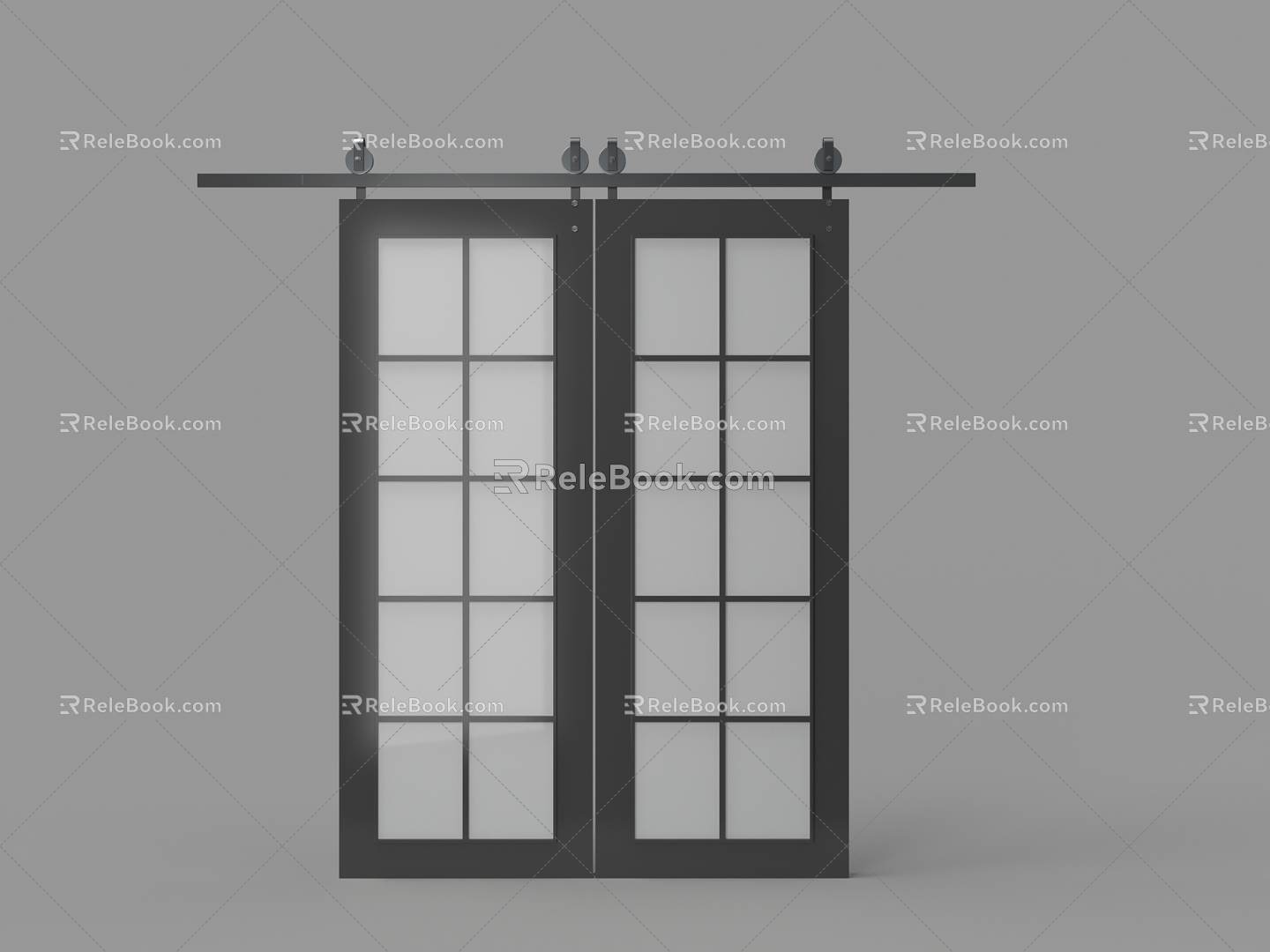 Glass Door Hanging Sliding Door Barn Door Moving Door 3d model