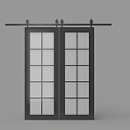 Glass Door Hanging Sliding Door Barn Door Moving Door 3d model