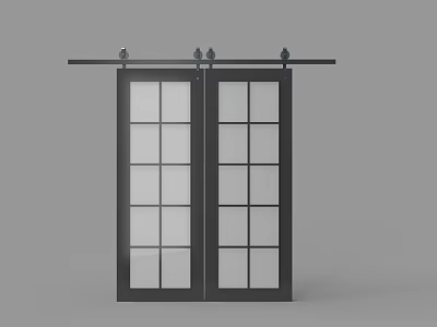 Glass Door Hanging Sliding Door Barn Door Moving Door 3d model