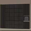 Modern Wine Cabinet Interior Design With LED Strip Lighting Glass Doors And Dark Wooden Frame