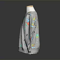 Gray Kids Sweatshirt With Colorful Dinosaur Prints And Soft Comfortable Design