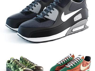 Nike Shoes With Multiple Colors And Various Styles For Casual Daily Wear 3d model