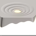 Modern Ceiling Design With Concentric Circular Patterns Wavy Edges And Central Light 3d model