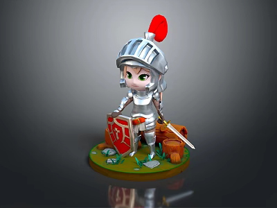 Modern Game Character Knight Armor Knight Armor Knight Helmet Knight Armor 3d model