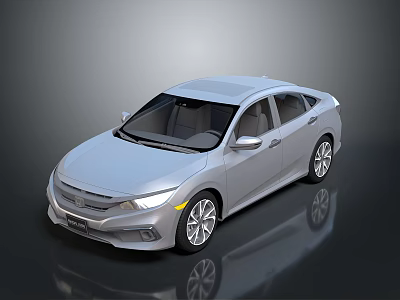 Silver Honda Sedan Showcasing Sleek Modern Exterior And Shiny Body Finish 3d model
