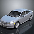 Silver Honda Sedan Showcasing Sleek Modern Exterior And Shiny Body Finish