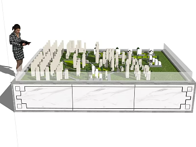 Commercial Equipment For Urban Planning Model With Building Structures And Green Areas 3d model