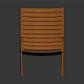 Orange Leisure Chair with Striped Backrest and Armrests for Modern Indoor Outdoor Relaxation