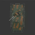 Military Armored Vehicle With Camouflage Paint Top Mounted Weapon And Protective Rails