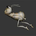 Playful Cartoon Bee Character With Human Like Facial Features Yellow Black Stripes And Slender Legs