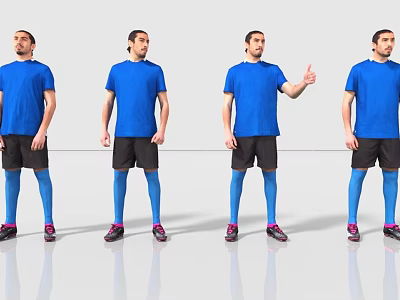 football sport player playing football 3d model