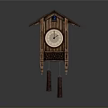Clock Wall Clock Retro Clock Retro Clock Large Clock Pendulum Furnishings 3d model