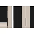 Modern Wardrobe Design With Black And Beige Doors Drawers And Storage Compartments