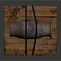 Old Rusted Cannon Secured With Black Straps On Wooden Pallet
